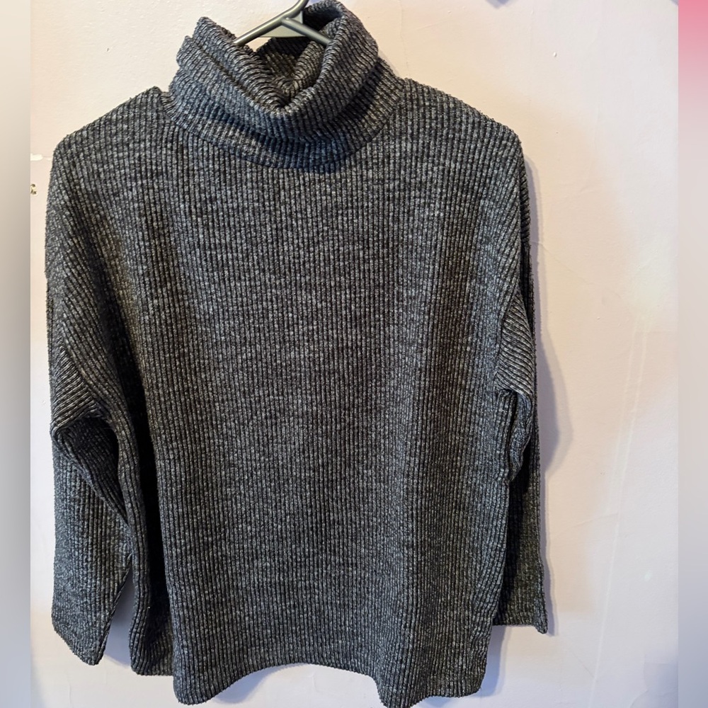 Stradivarius Grey Melange Turtleneck Sweater